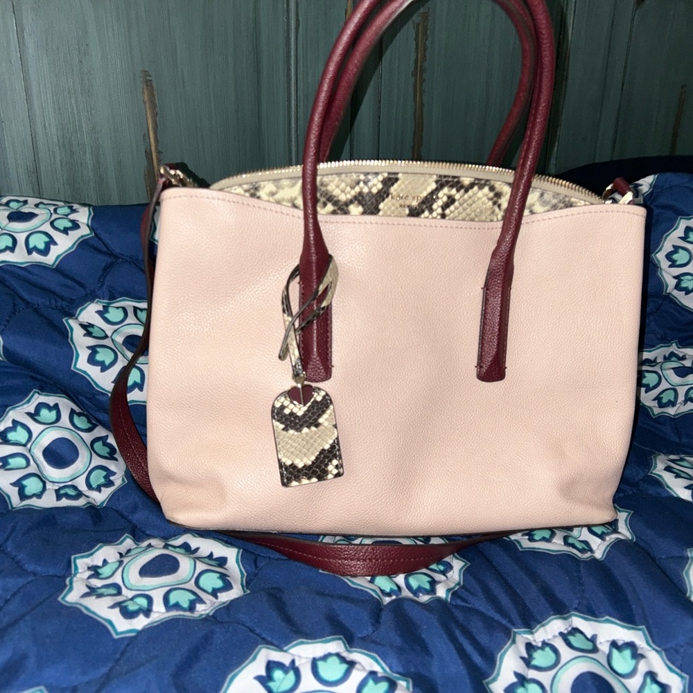 Cream and snake print Kate Spade purse